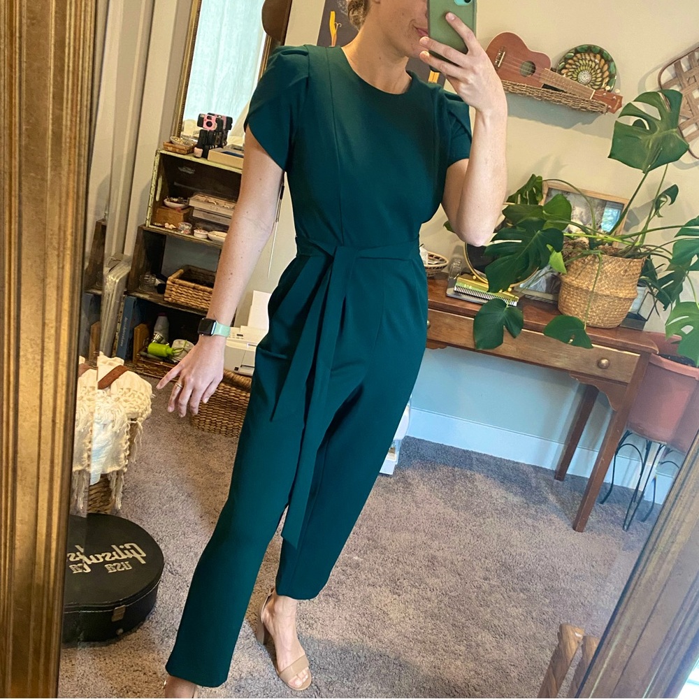 NTW Calvin Klein Cropped Tulip Sleeve Jumpsuit